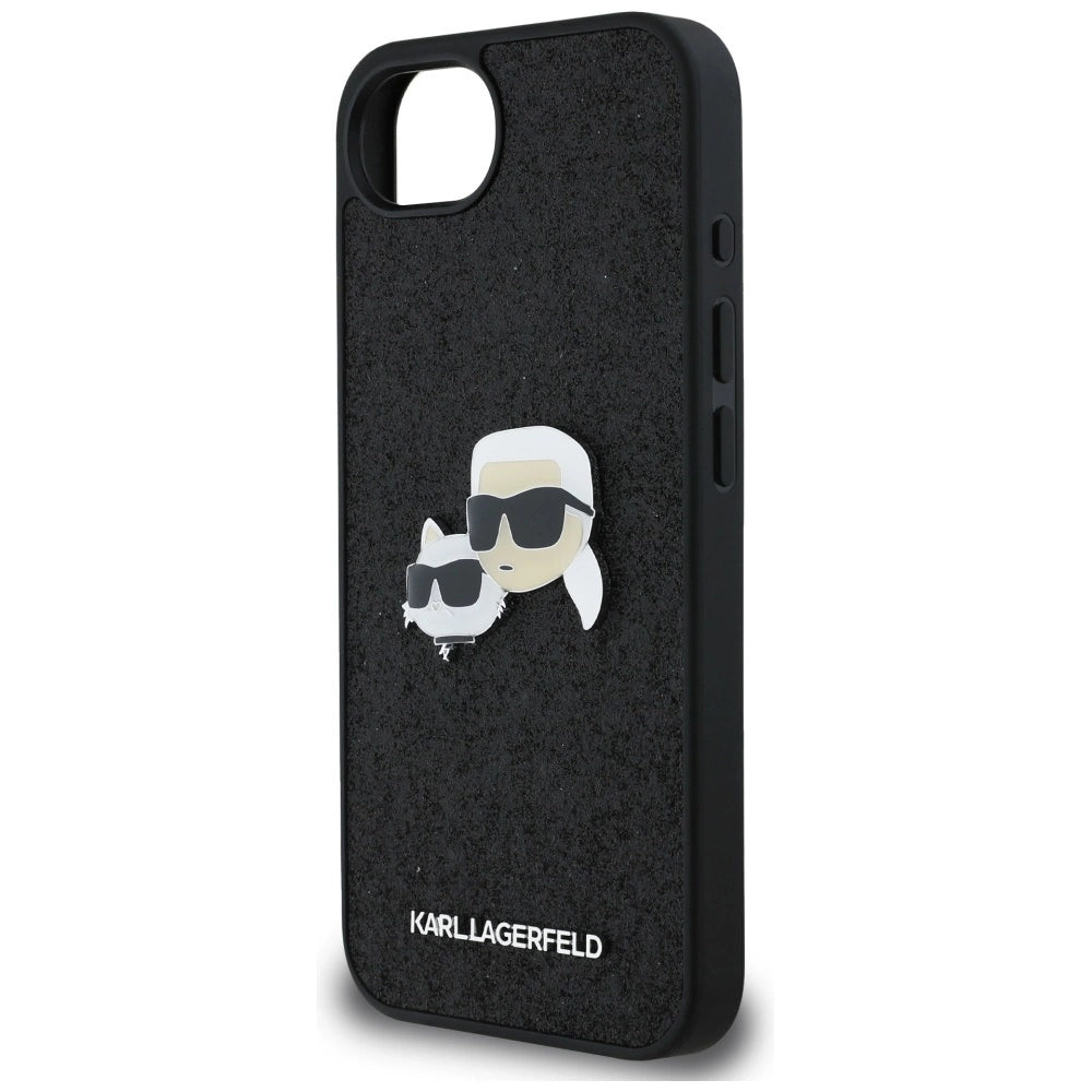 Etui Karl Lagerfeld Fixed Glitter Karl&Choupette na iPhone 16e - czarne – zdjęcie 6