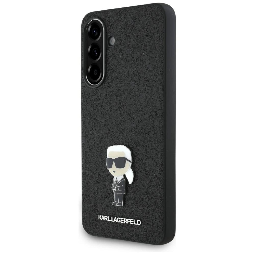 Etui Karl Lagerfeld Fixed Glitter Ikonik na Samsung Galaxy A36 - czarne