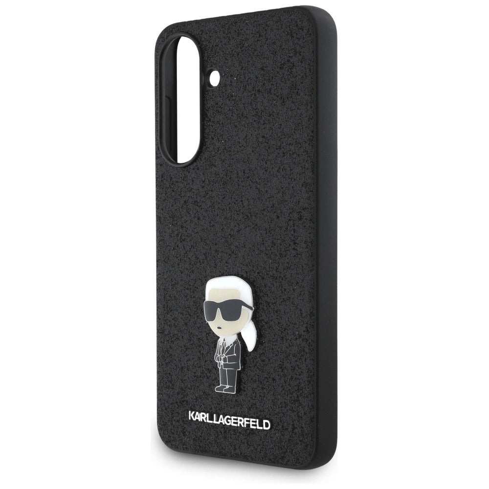 Etui Karl Lagerfeld Fixed Glitter Ikonik na Samsung Galaxy A56 - czarne