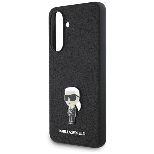 Etui Karl Lagerfeld Fixed Glitter Ikonik na Samsung Galaxy A56 - czarne
