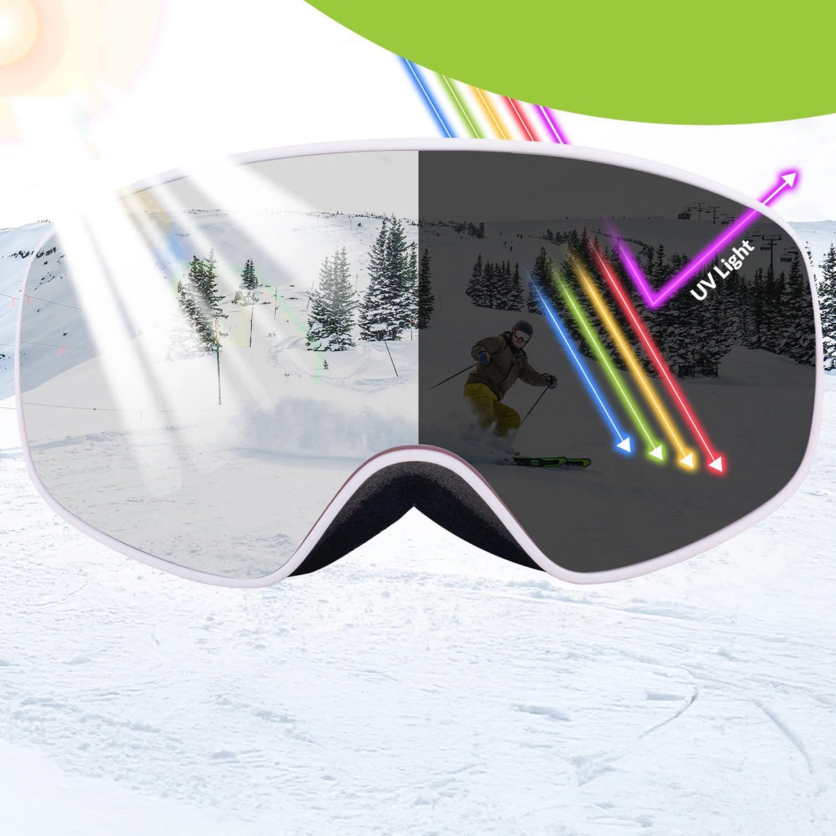 Qunature Pink Children's skiing goggles (medium/large children's version) – zdjęcie 2