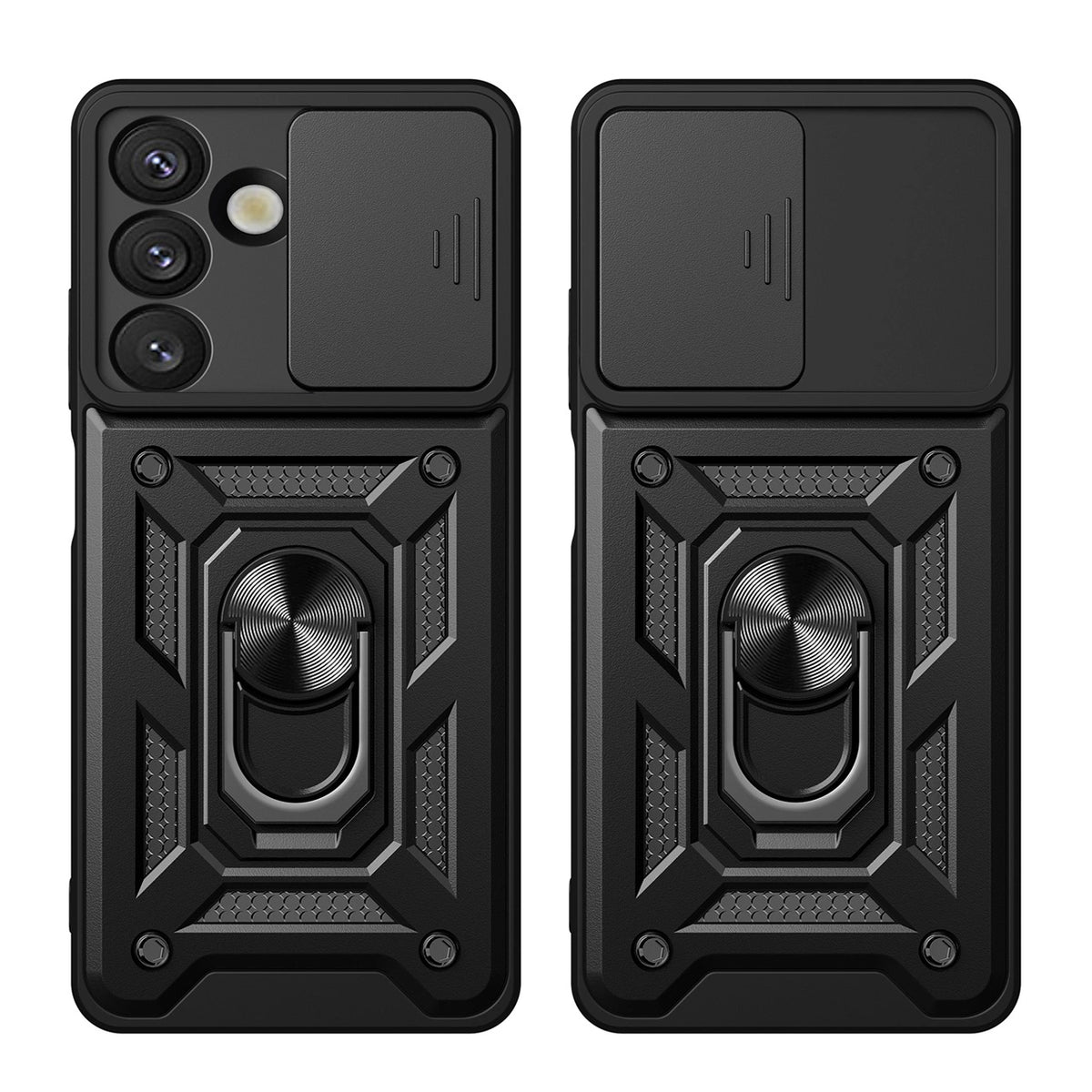 Pancerne etui Hybrid Armor Camshield z podstawką i na Oppo F29 5G - czarne – zdjęcie 5