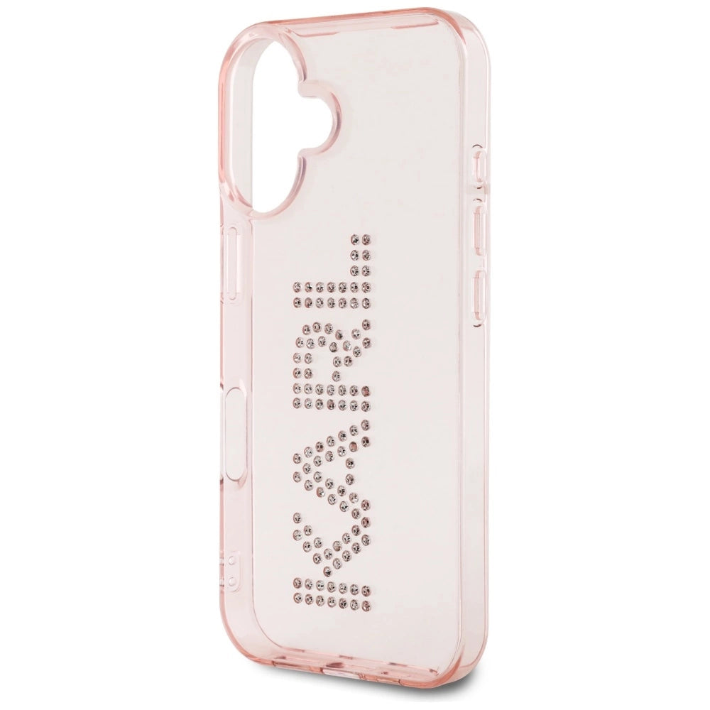 Etui Karl Lagerfeld IML Rhinestones Logo na iPhone 16 - różowe – zdjęcie 6
