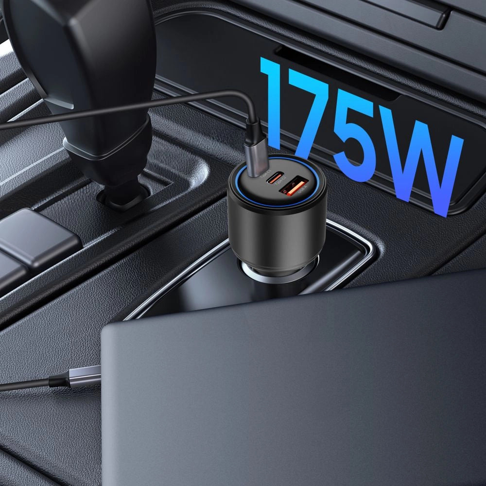 Ładowarka samochodowa CC04 3-porty PD175W - czarna