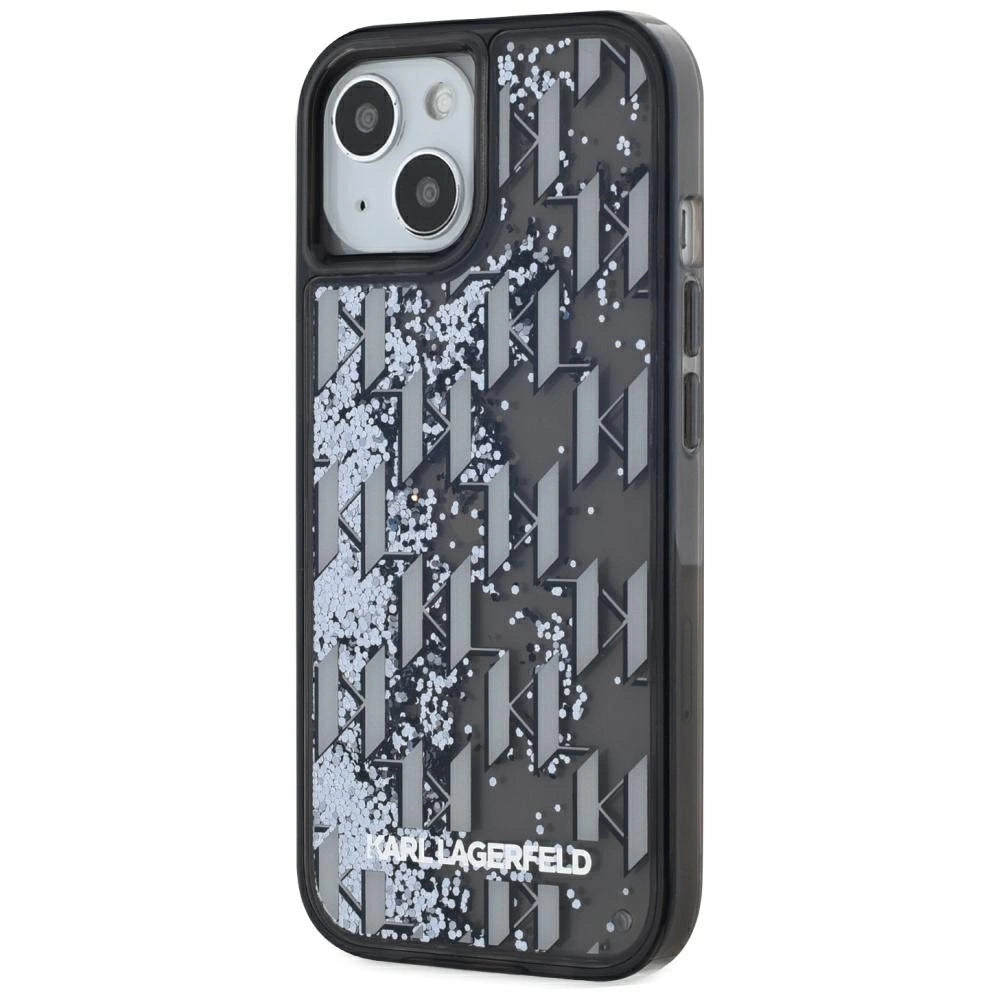 Etui Karl Lagerfeld Liquide Glitter Monogram Gradient na iPhone 15 - czarne – zdjęcie 2