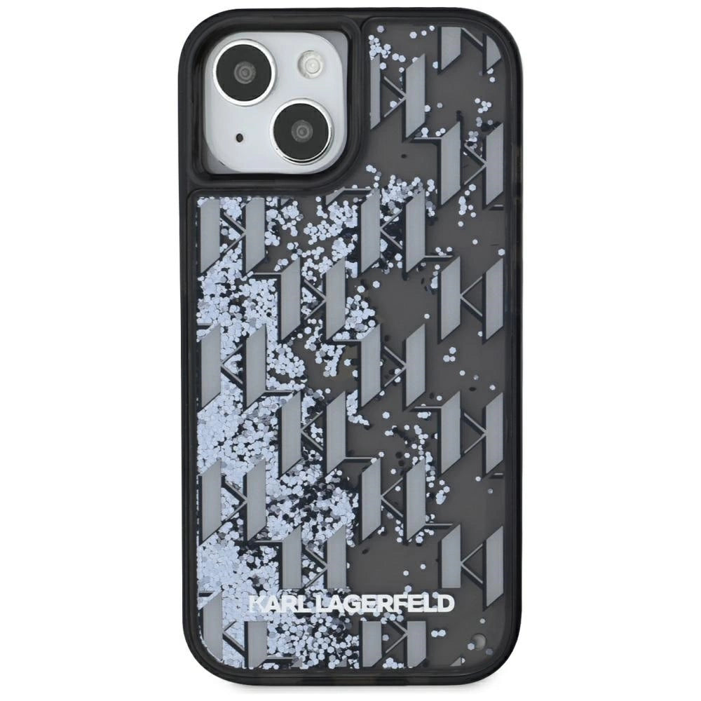 Etui Karl Lagerfeld Liquide Glitter Monogram Gradient na iPhone 15 - czarne – zdjęcie 3