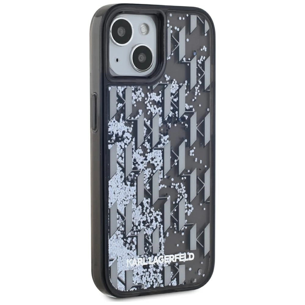 Etui Karl Lagerfeld Liquide Glitter Monogram Gradient na iPhone 15 - czarne – zdjęcie 4