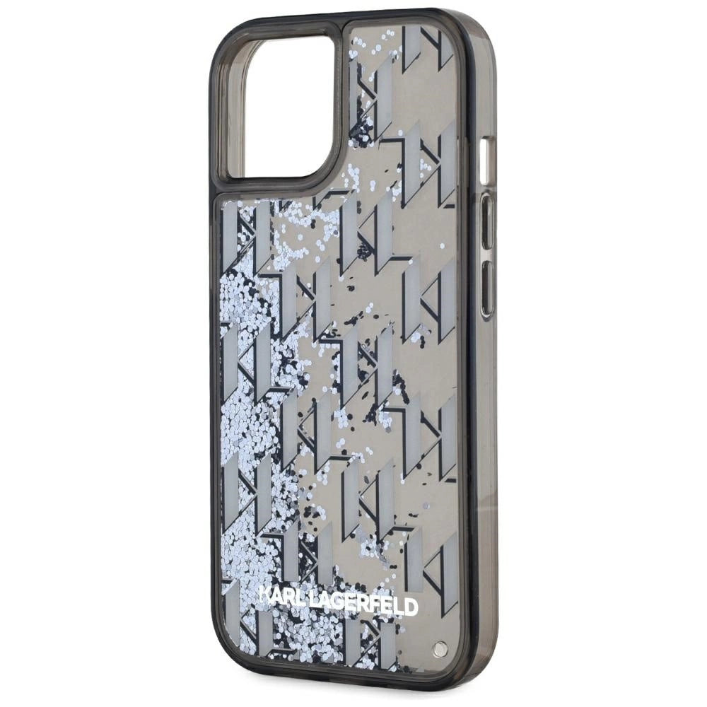 Etui Karl Lagerfeld Liquide Glitter Monogram Gradient na iPhone 15 - czarne – zdjęcie 6