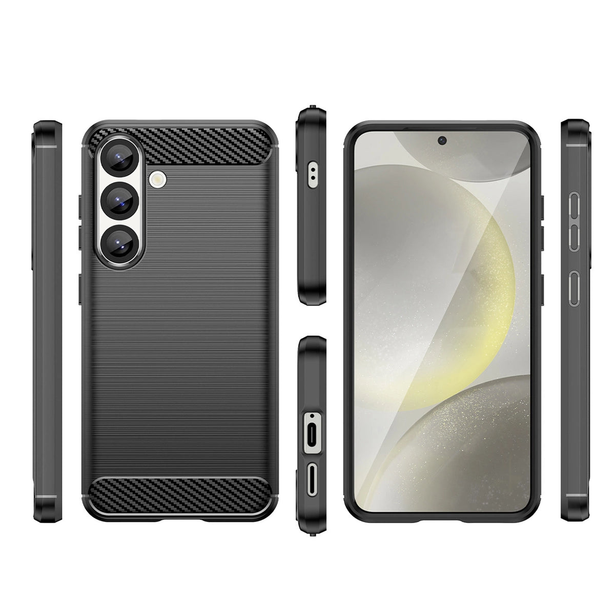Etui Carbon Case elastyczne silikonowe na Samsung Galaxy F06 5G - czarne – zdjęcie 3