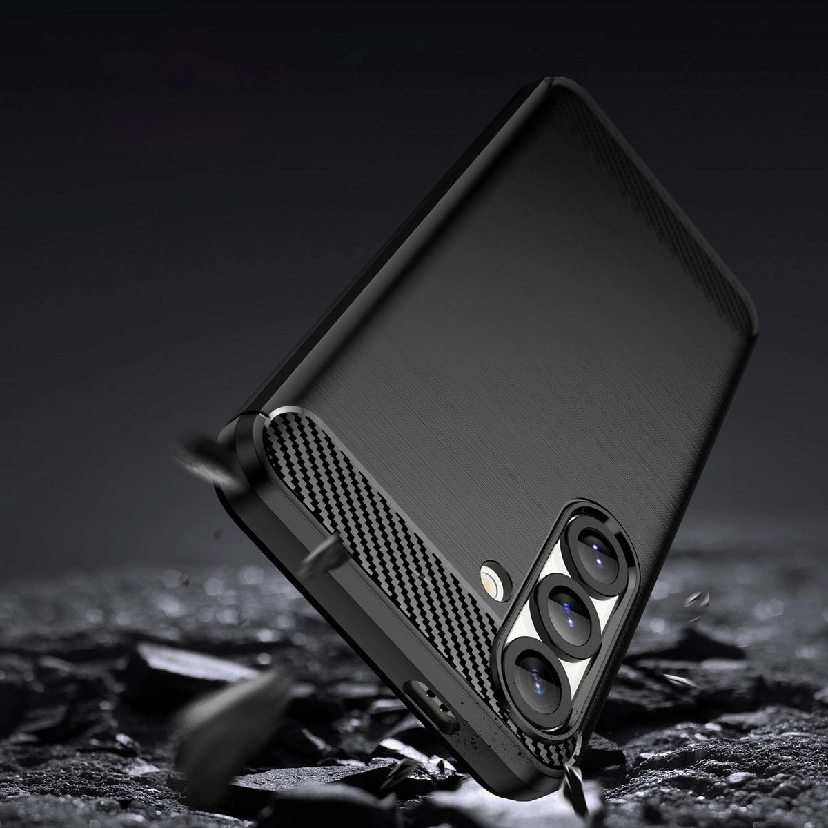 Etui Carbon Case elastyczne silikonowe na Samsung Galaxy F06 5G - czarne – zdjęcie 4