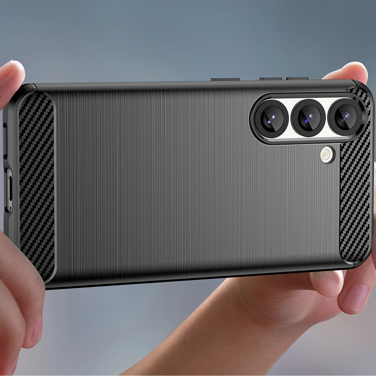 Etui Carbon Case elastyczne silikonowe na Samsung Galaxy F06 5G - czarne – zdjęcie 6