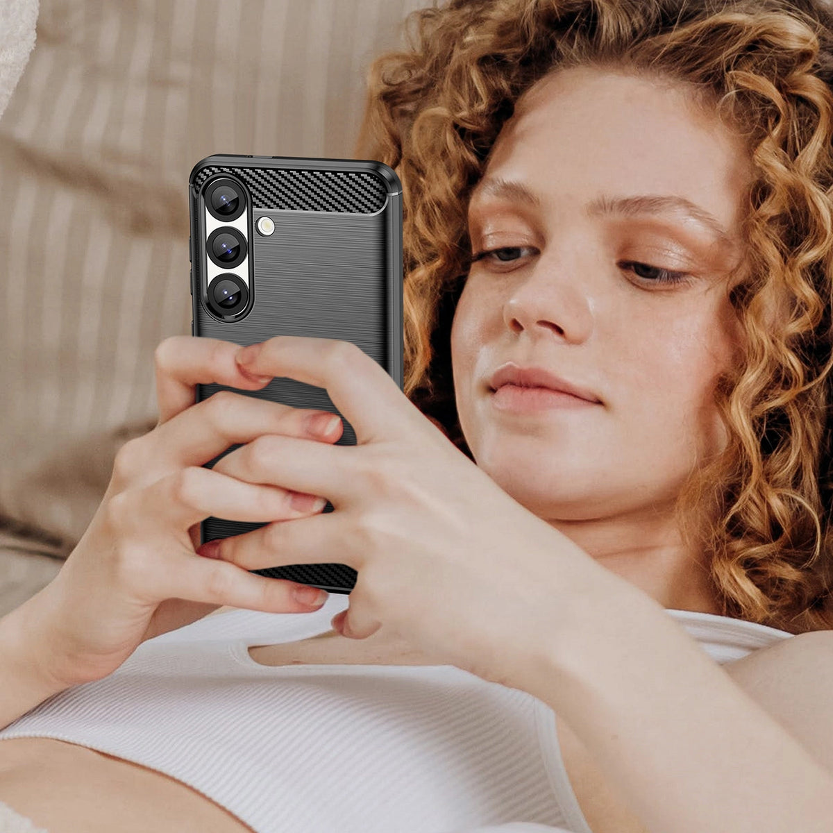 Etui Carbon Case elastyczne silikonowe na Xiaomi Note 14 Pro 5G - czarne – zdjęcie 8