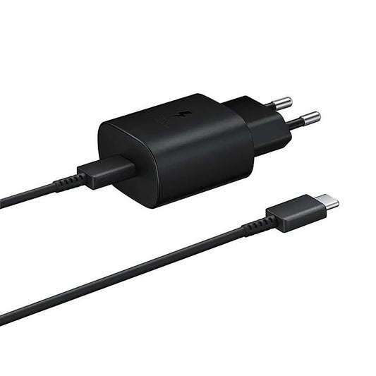 Ładowarka sieciowa Samsung 25W EP-TA800EBE USB-C z kablem Samsung - czarna