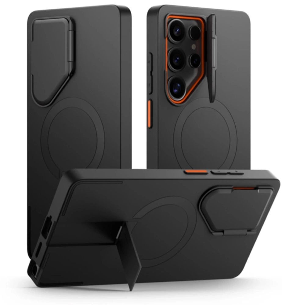 Etui Tech-Protect Kevlar na Samsung Galaxy S25 Ultra - czarno-pomarańczowe