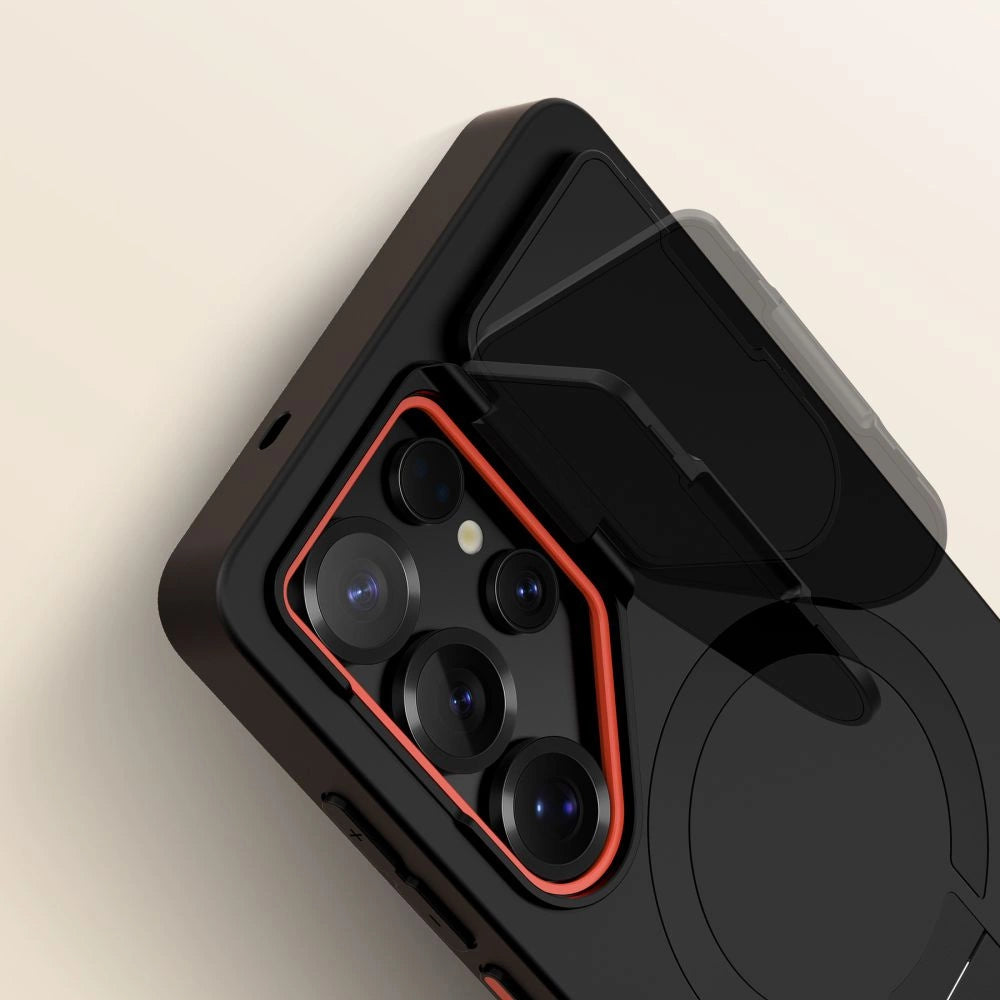Etui Tech-Protect Kevlar na Samsung Galaxy S25 Ultra - czarno-pomarańczowe – zdjęcie 4