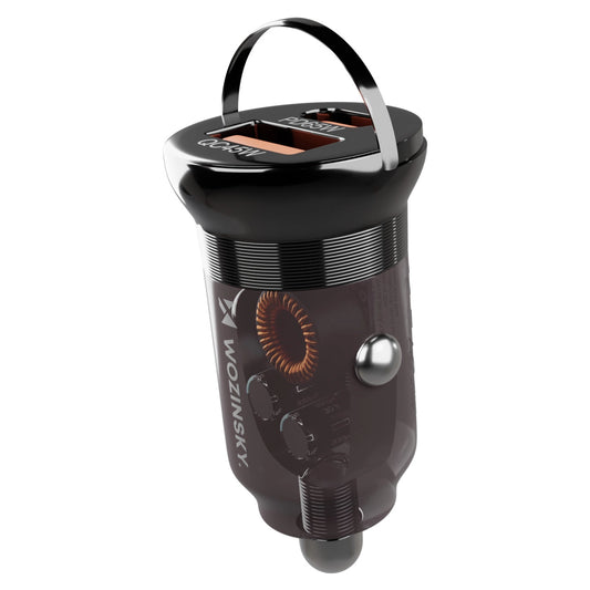 Wozinsky Ładowarka 65W samochodowa USB-C PD 65W / USB-A 45W QC 3.0 - czarna