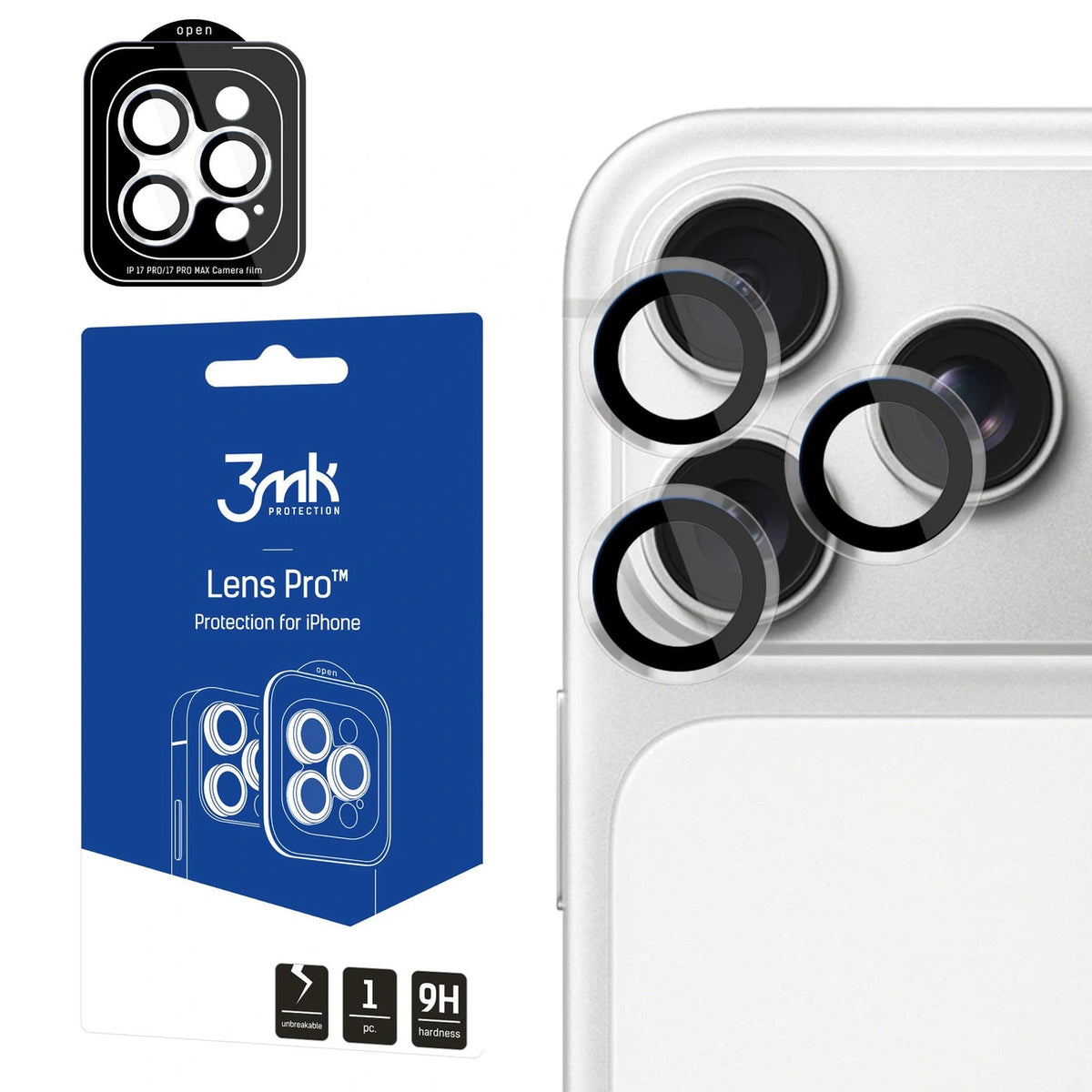 Szkło na obiektyw do Apple iPhone 17 Pro /17 Pro Max - przezroczyste