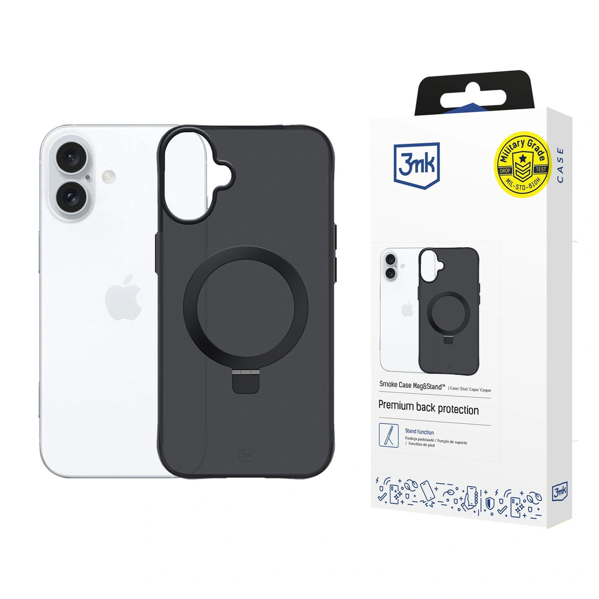 Etui 3mk Smoke Case Mag&Stand na iPhone 17 - czarne