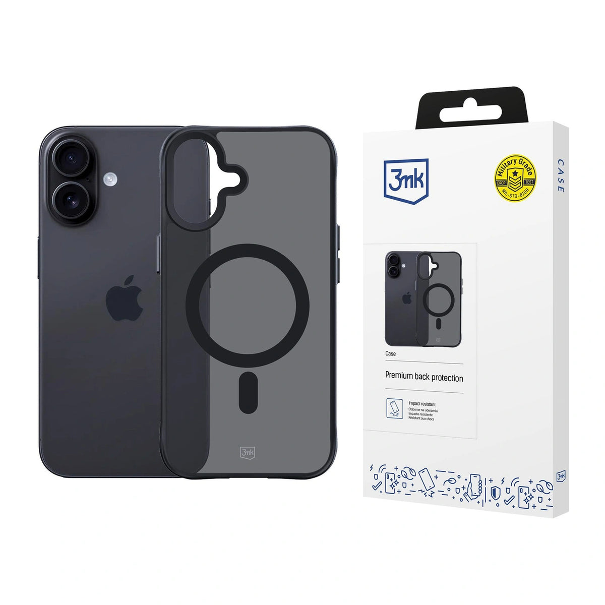 Etui 3mk Smoke MagCase na iPhone 17 - czarne półprzezroczyste