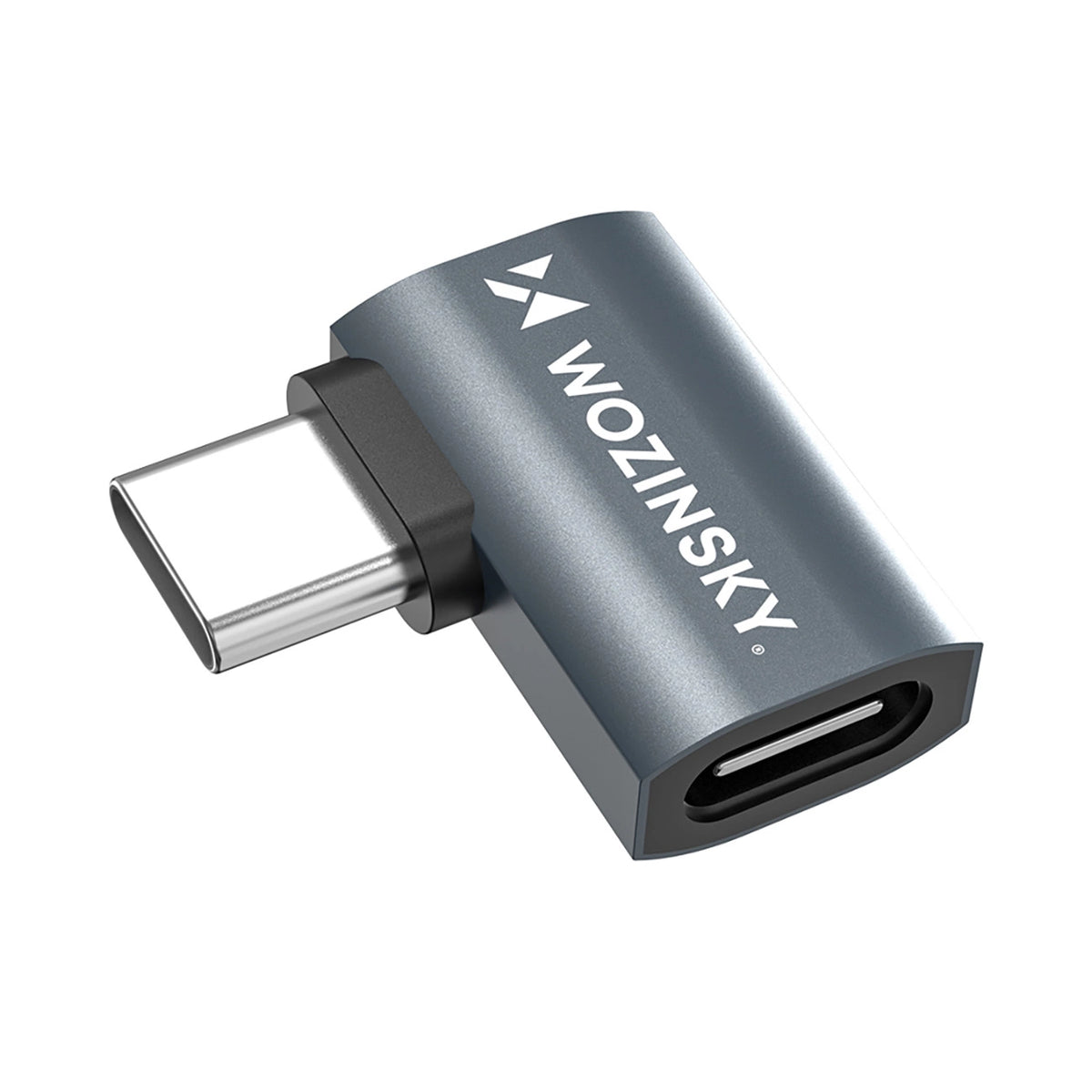Przejściówka kątowa boczna Wozinsky WPKB-01 USB-C - USB-C 40Gb/s - szara