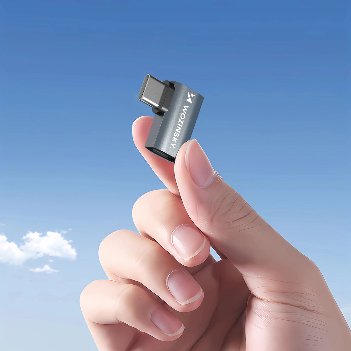 Przejściówka kątowa boczna Wozinsky WPKB-01 USB-C - USB-C 40Gb/s - szara – zdjęcie 6