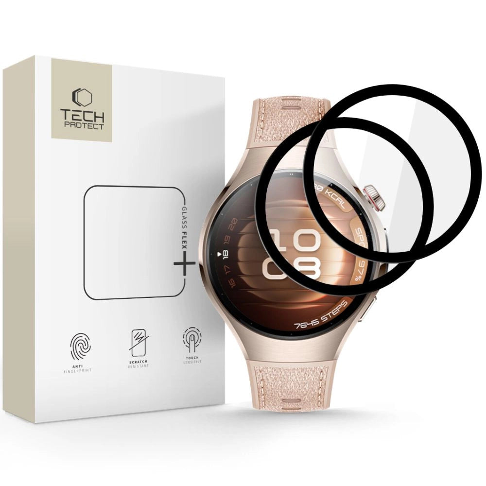 Szkło hybrydowe Tech-Protect Glass Flex+ na Huawei Watch 5 42 mm - czarne