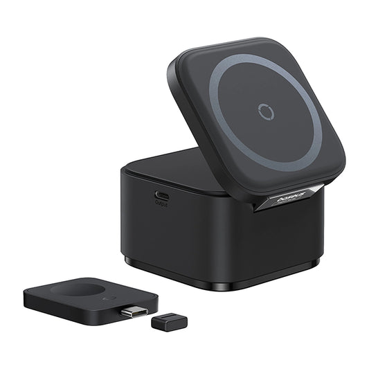 Ładowarka indukcyjna Baseus MagPro 3w1 do telefonu i smartwatcha - czarna