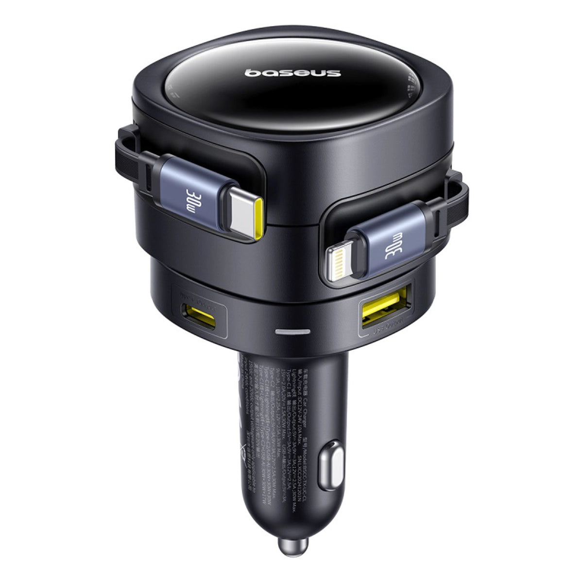 Ładowarka samochodowa Baseus Enjoyment Max 90W 2x USB-C + kabel - czarna – zdjęcie 2