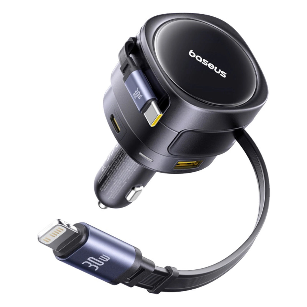 Ładowarka samochodowa Baseus Enjoyment Max 90W 2x USB-C + kabel - czarna – zdjęcie 3