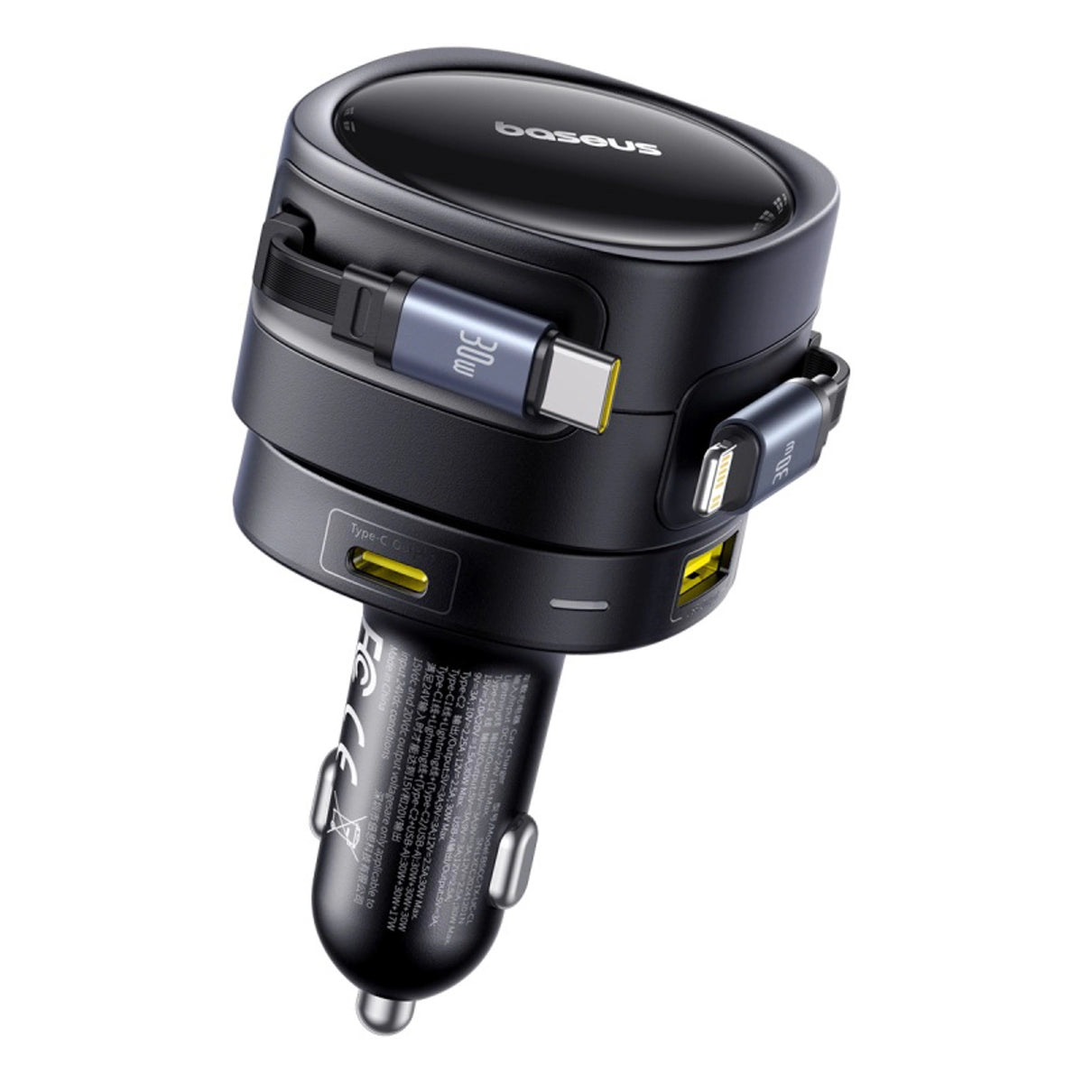 Ładowarka samochodowa Baseus Enjoyment Max 90W 2x USB-C + kabel - czarna – zdjęcie 6