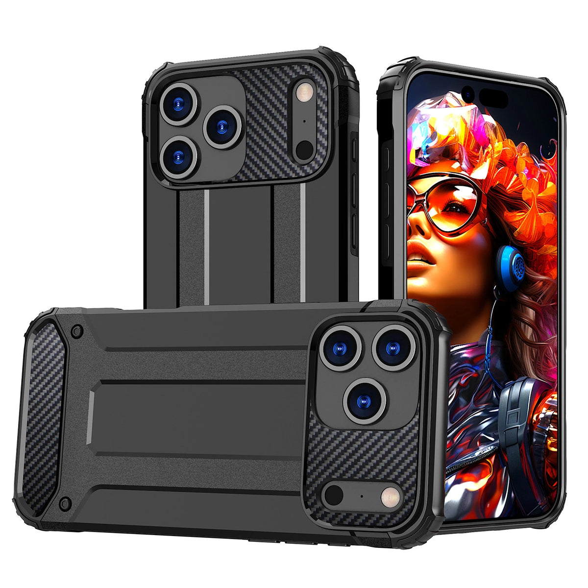 Etui Hybrid Armor na iPhone 17 Pro pancerne - czarne