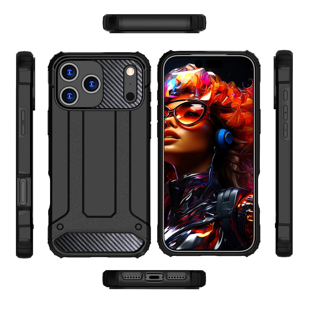 Etui Hybrid Armor na iPhone 17 Pro pancerne - czarne – zdjęcie 4