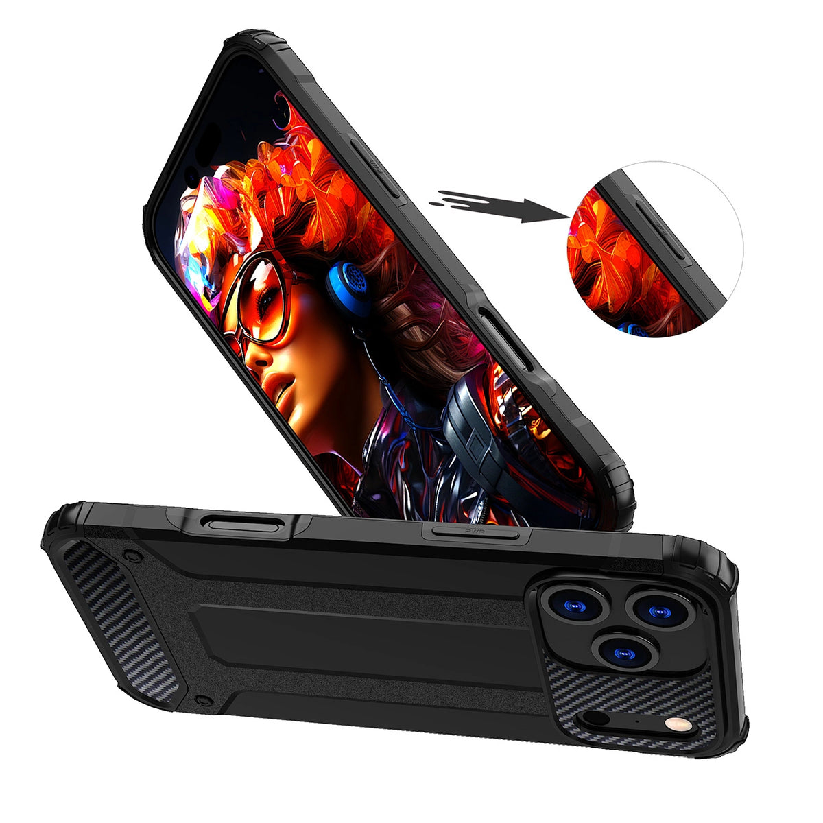 Etui Hybrid Armor na iPhone 17 Pro pancerne - czarne – zdjęcie 5