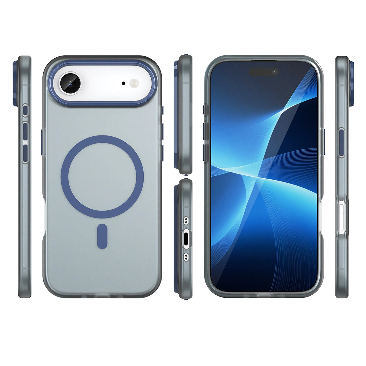Etui Magnetic na iPhone 17 Air kompatybilne z MagSafe - matowe niebieskie – zdjęcie 3