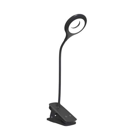 Mini lampka Wozinsky do czytania z klipsem + kabel USB-C - czarna