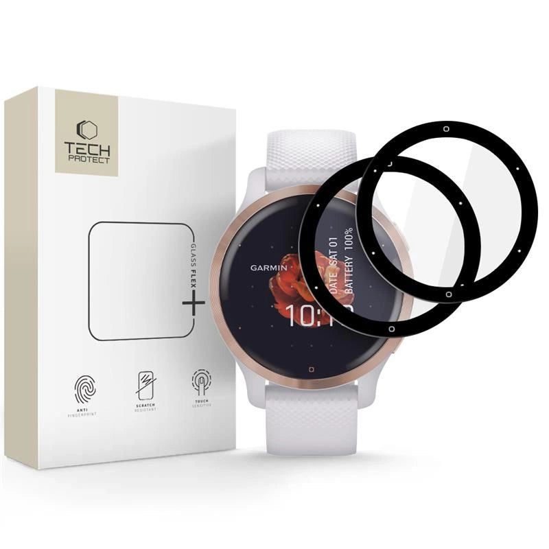 Szkło hybrydowe Tech-Protect Glass Flex+ 2-pack na Garmin Venu 2S - czarne
