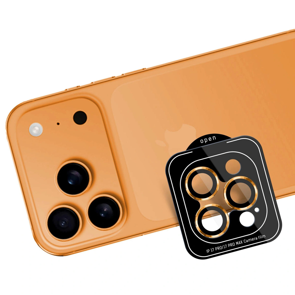 Szkło hartowane na obiektyw do iPhone 17 Pro / 17 Pro Max - pomarańczowe – zdjęcie 5