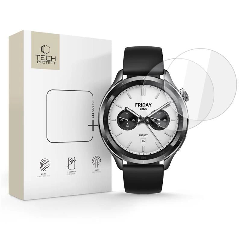 Szkło hartowane Tech-Protect Glass Fit+ na Xiaomi Watch S4 - przezroczyste