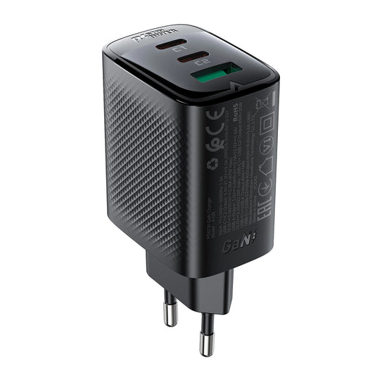 Ładowarka sieciowa Acefast A108 GaN PD 67W 2xUSB-C 1xUSB-A - czarna