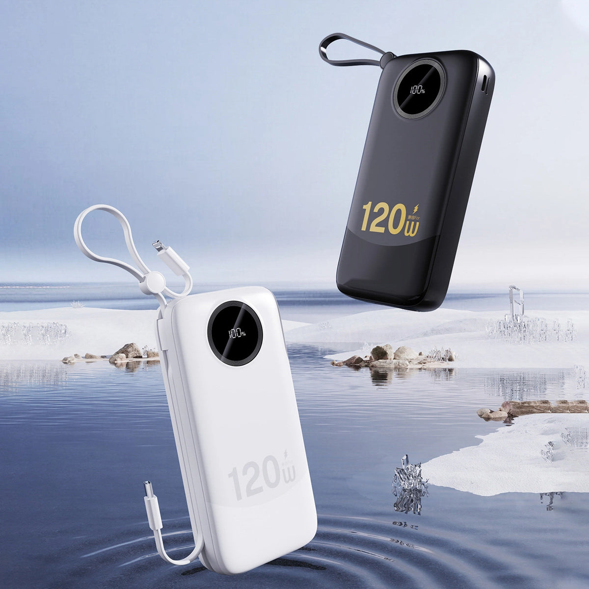 Powerbank Dudao K13Pro 20000mAh z wbudowanym kablem - czarny – zdjęcie 2
