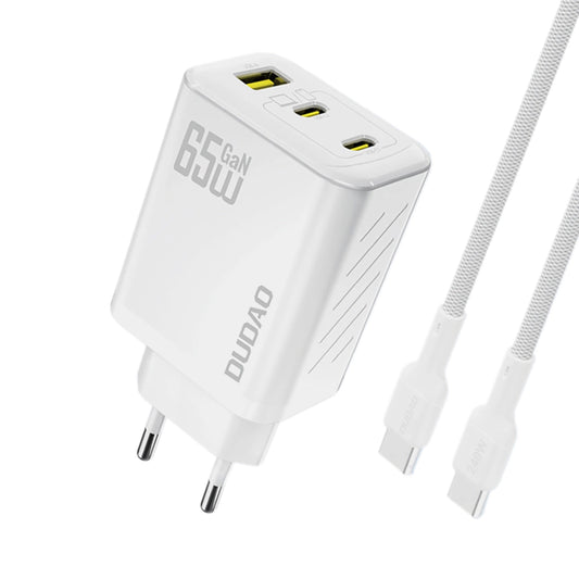 Ładowarka sieciowa Dudao A29C 65W GaN + kabel USB-C - biała
