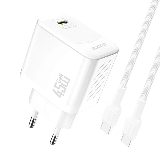 Ładowarka sieciowa Dudao A28C 45W GaN + kabel USB-C - biała