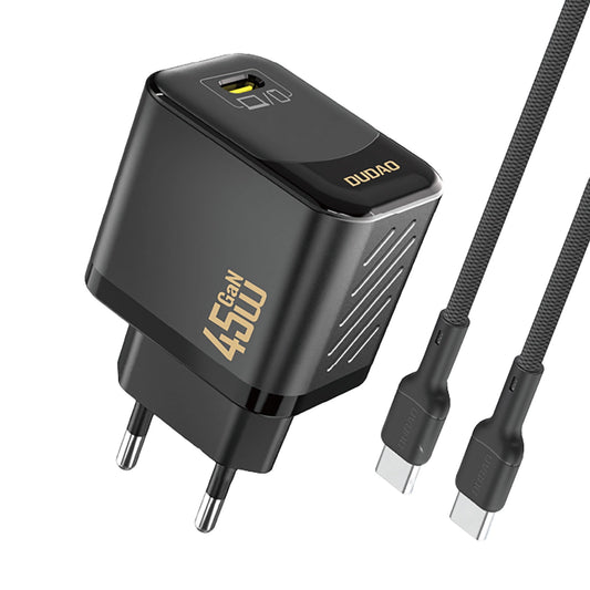 Ładowarka sieciowa Dudao A28C 45W GaN + kabel USB-C - czarna
