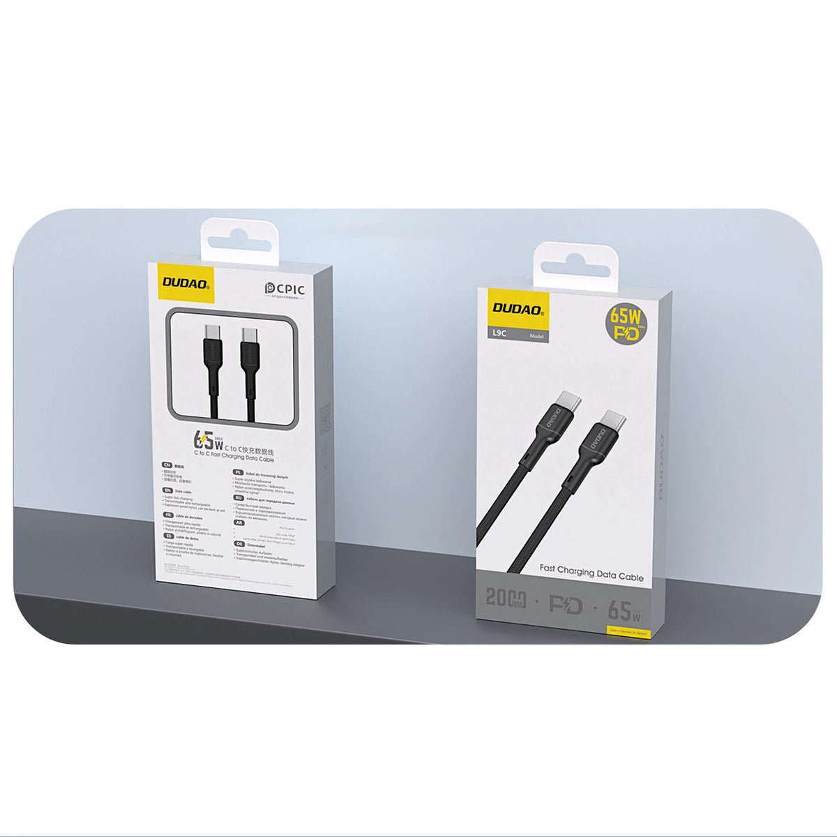 Kabel Dudao L9C 65W USB-C - USB-C 1m - czarny – zdjęcie 2