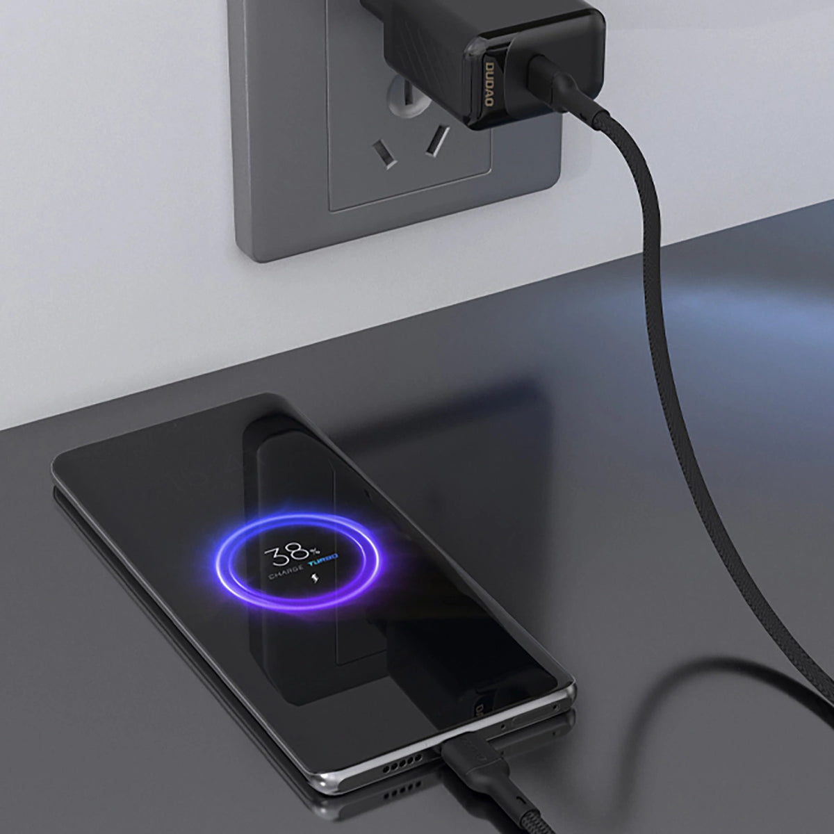 Kabel Dudao L9C 65W USB-C - USB-C 1m - czarny – zdjęcie 6