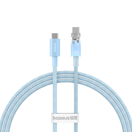 Kabel Baseus Explorer 100W USB-C - USB-C z inteligentnym - niebieski