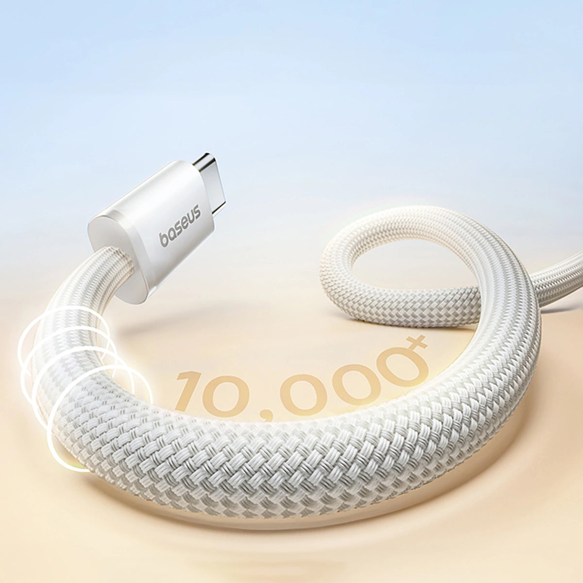 Kabel Baseus Dynamic 4 Pro 100W USB-C - USB-C magnetyczny 1m - biały – zdjęcie 7