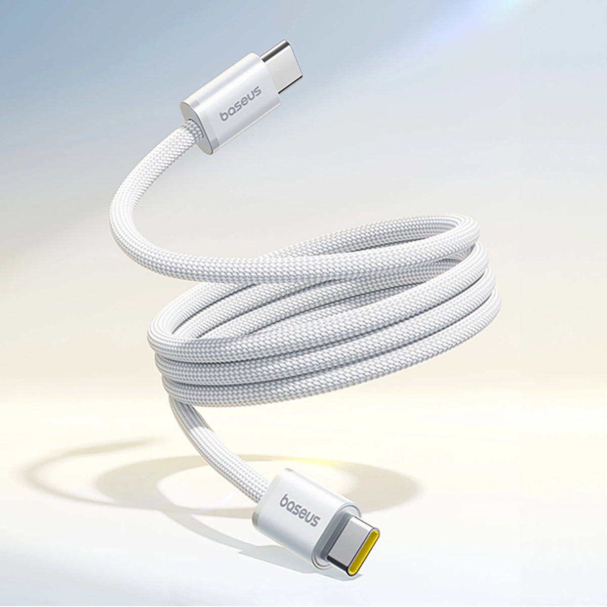 Kabel Baseus Dynamic 4 Pro 100W USB-C - USB-C magnetyczny 1m - biały – zdjęcie 8