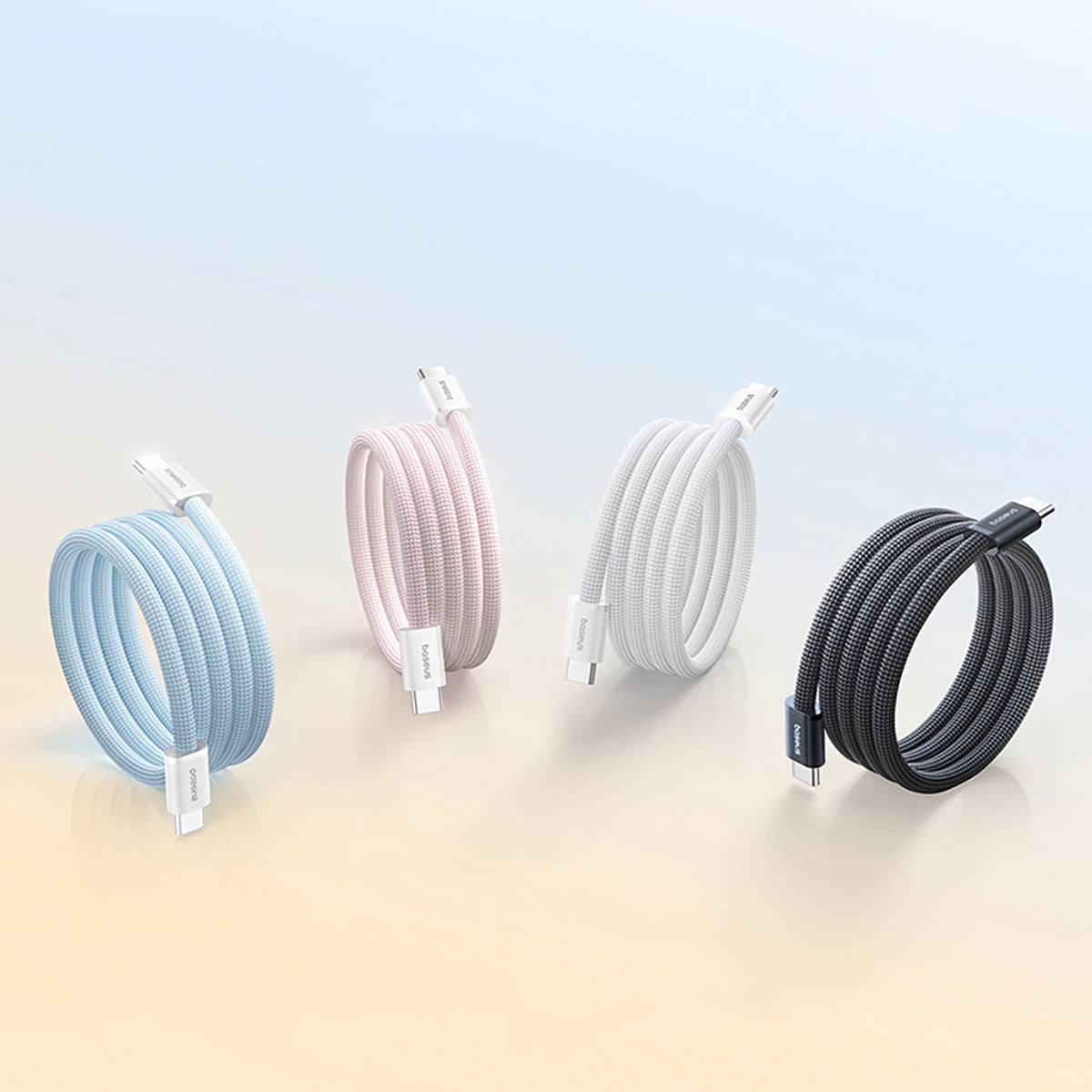 Kabel Baseus Dynamic 4 Pro 100W USB-C - USB-C magnetyczny 1m - biały – zdjęcie 10