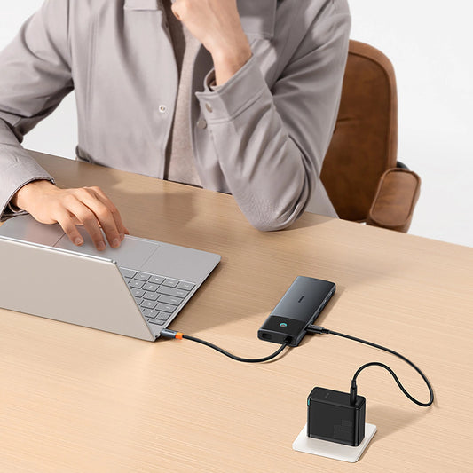 Hub USB-C Baseus Metal Gleam II 10w1 HDMI USB-A USB-C RJ45 SD/TF - szary